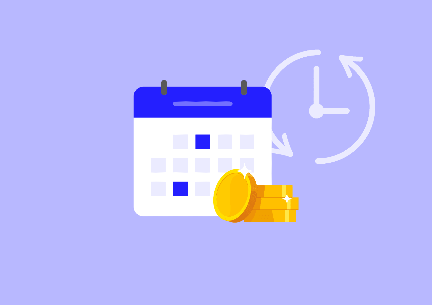 Image of a calendar depicting a cycle of recurring payments.